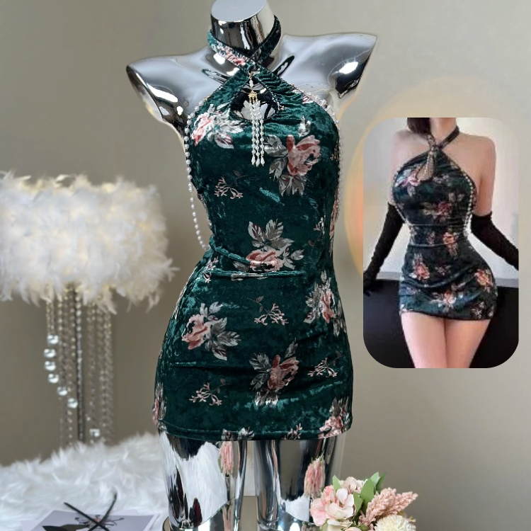 【情蜜】【金风玉露】旗袍性感珍珠修身显瘦网红气质复古中国风