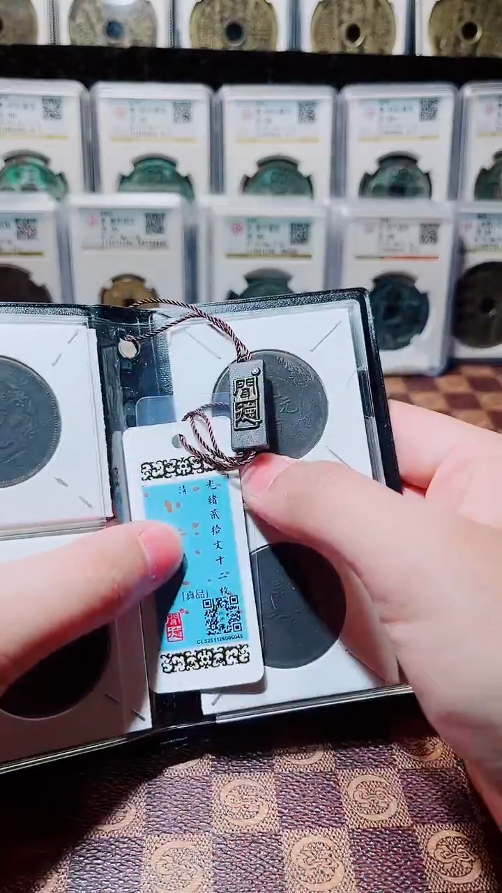 铜A121精品光绪元宝20文十二枚册（黑漆古）(斐鹏)