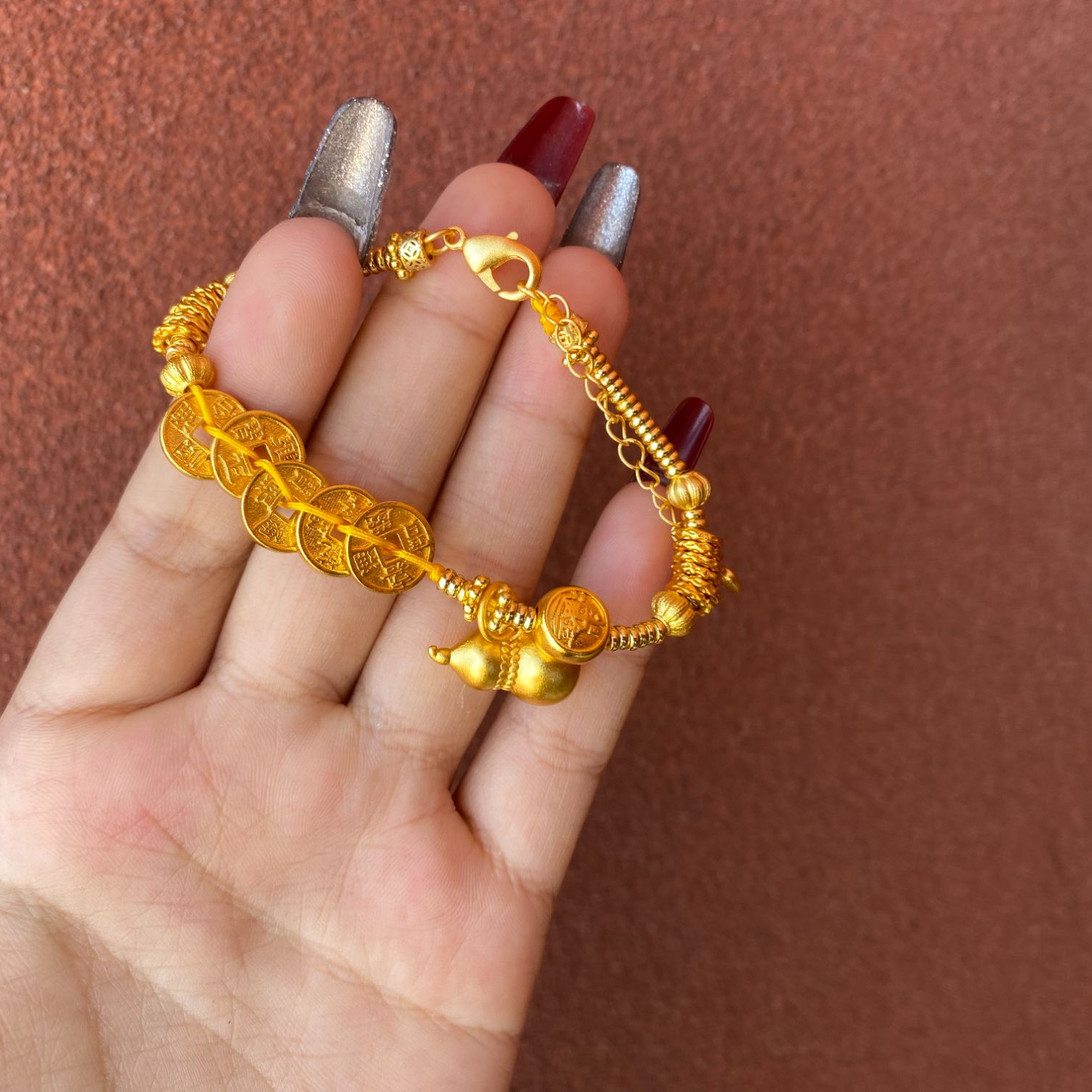 A647-云上铜钱葫芦手链