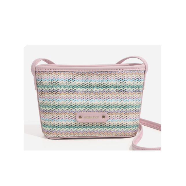 拼色单肩夏季时尚潮流编织包编织斜挎包拉链单肩包RM0067FS