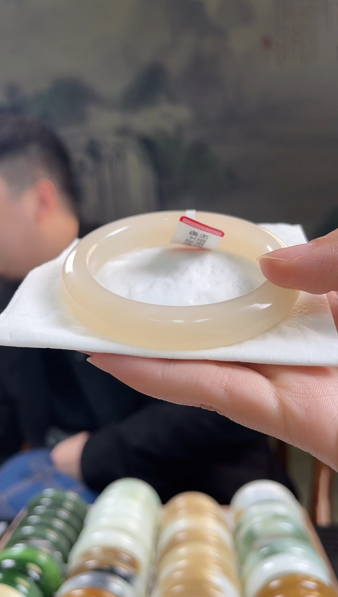 未镶嵌手镯和田玉54+圈口6386