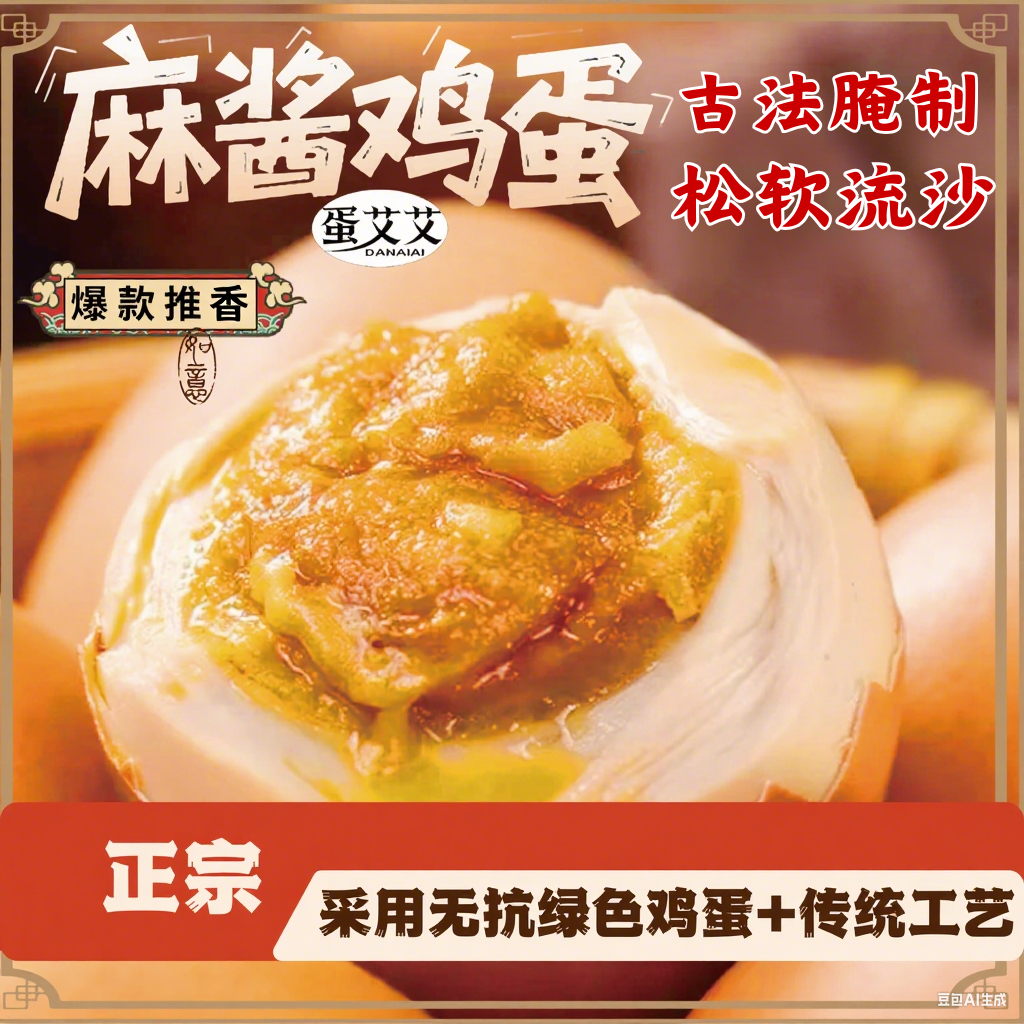 到手三十枚【试吃三枚】麻酱鸡蛋特产麻酱鸡蛋真空松沙