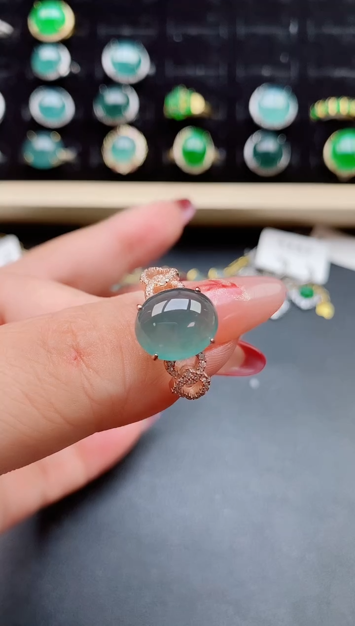 【闪购商品】翡翠戒指银S925镶嵌21321