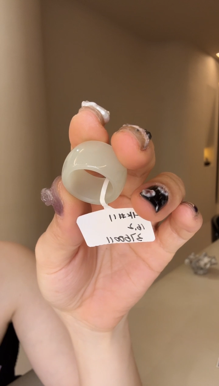 【闪购商品】和田玉戒指未镶嵌11码青海直切