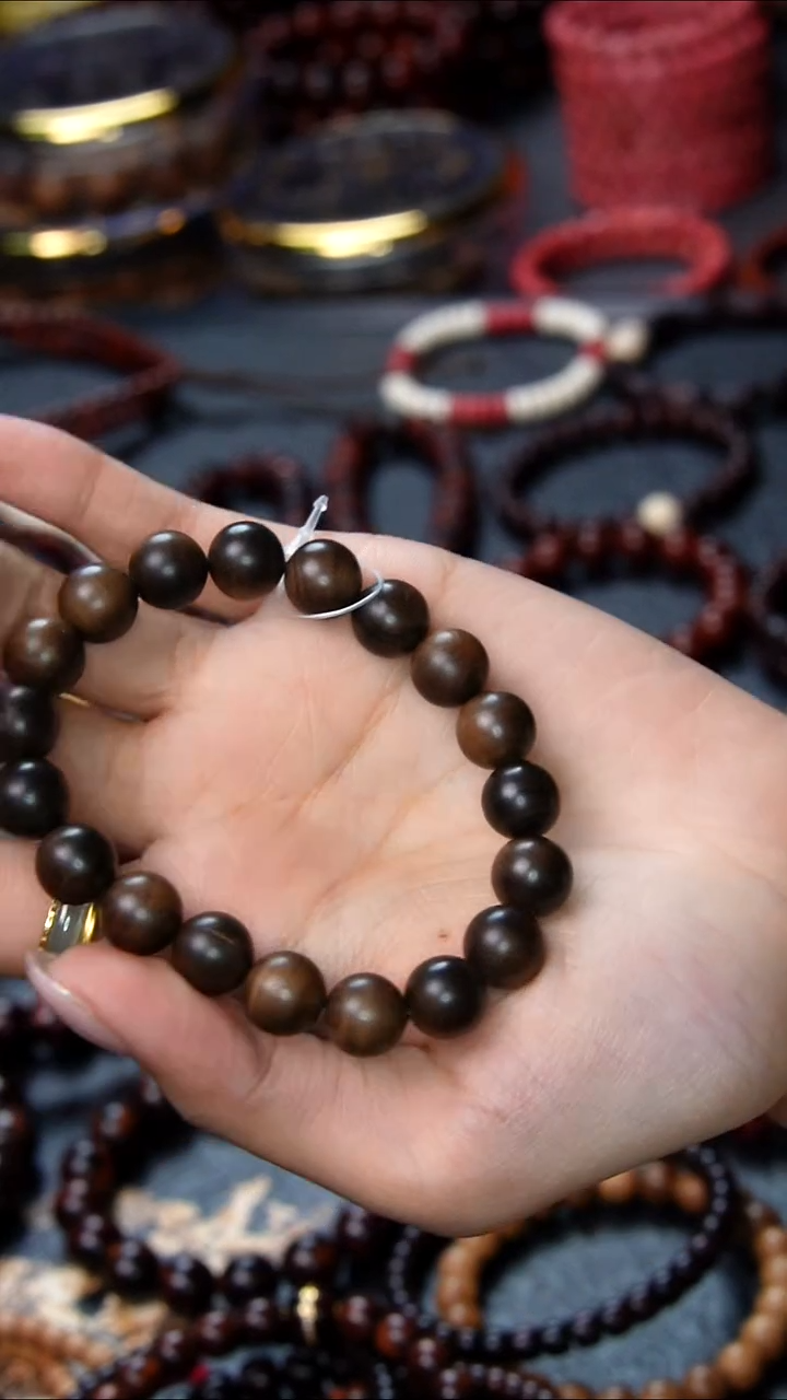 檀香木手串/手链SG021 印度老山檀阴沉10mm单圈 微瑕