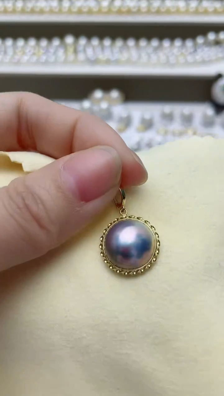 【闪购商品】拼合珍珠（马贝珠）颈饰18K金镶嵌A26