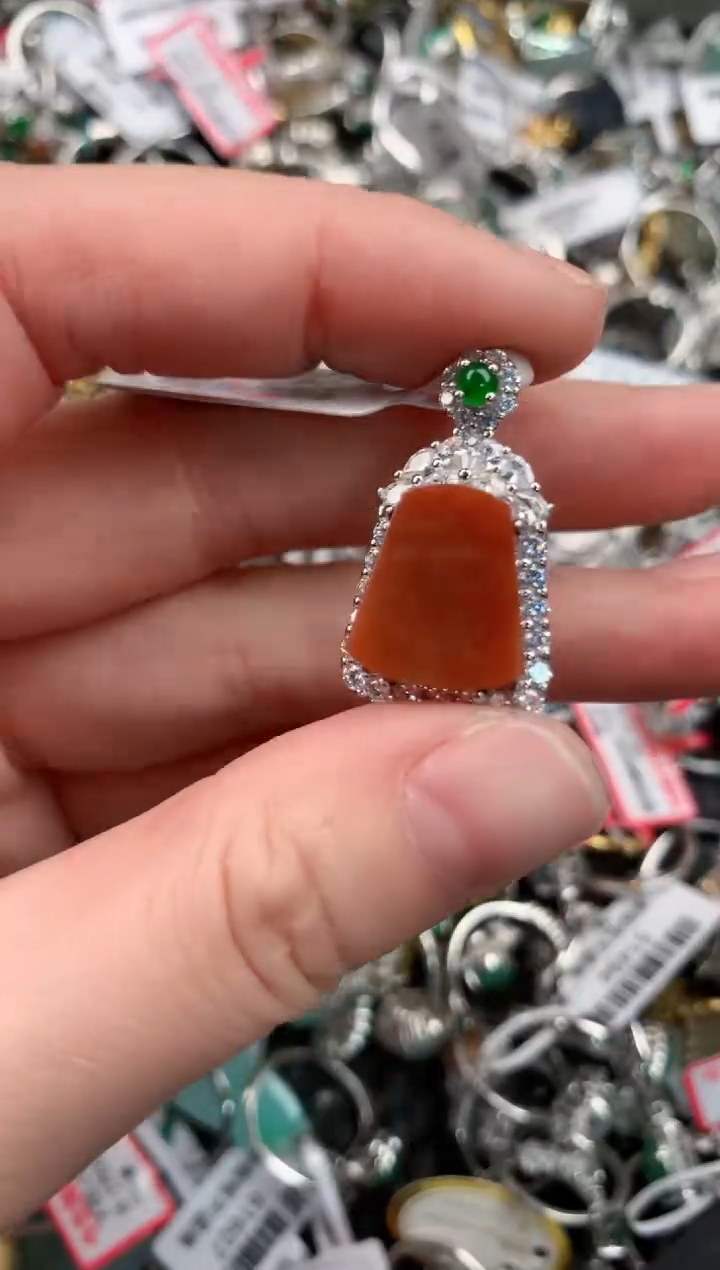 银S925镶嵌戒指翡翠555---3