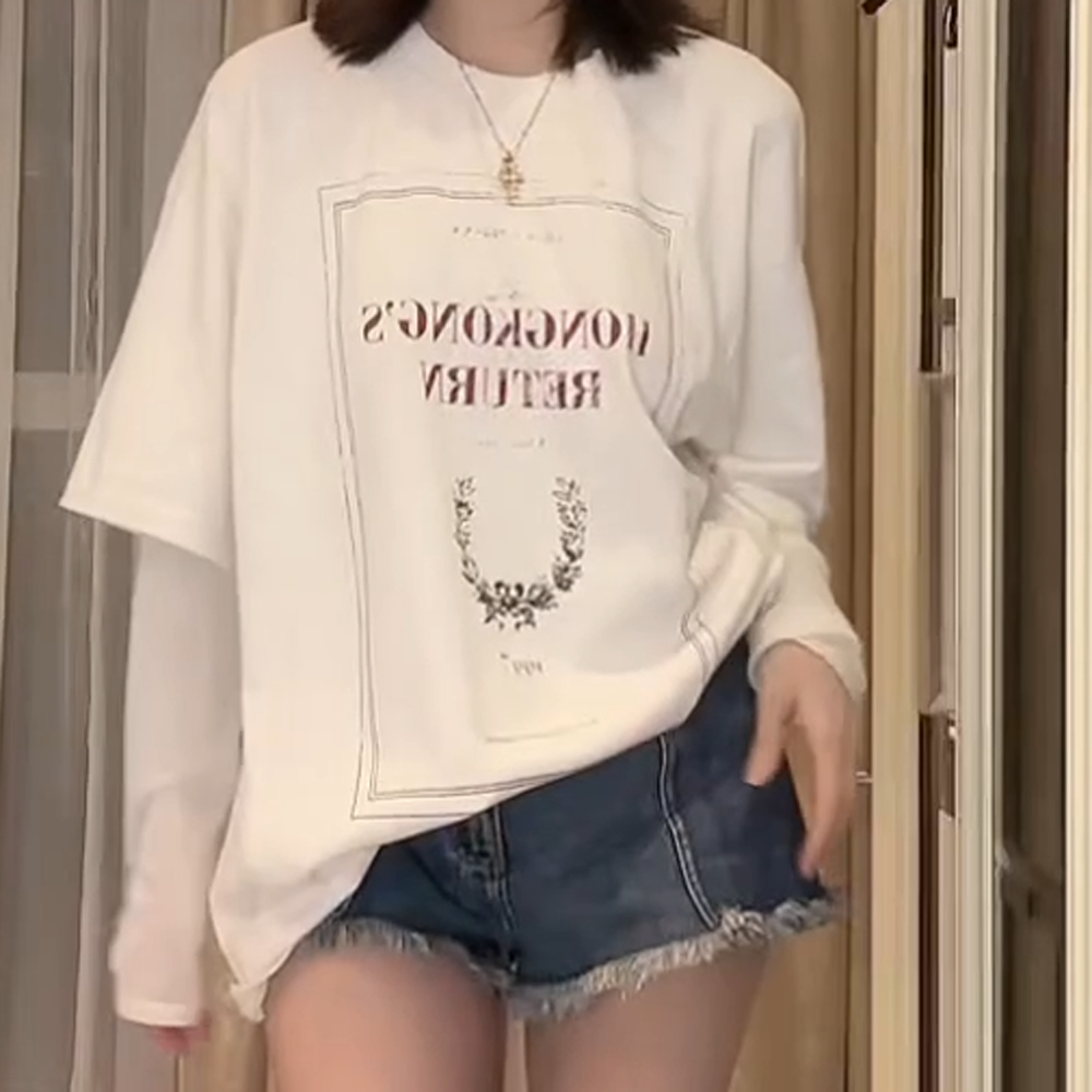 2025新款蕾丝拼接设计感T恤C5952