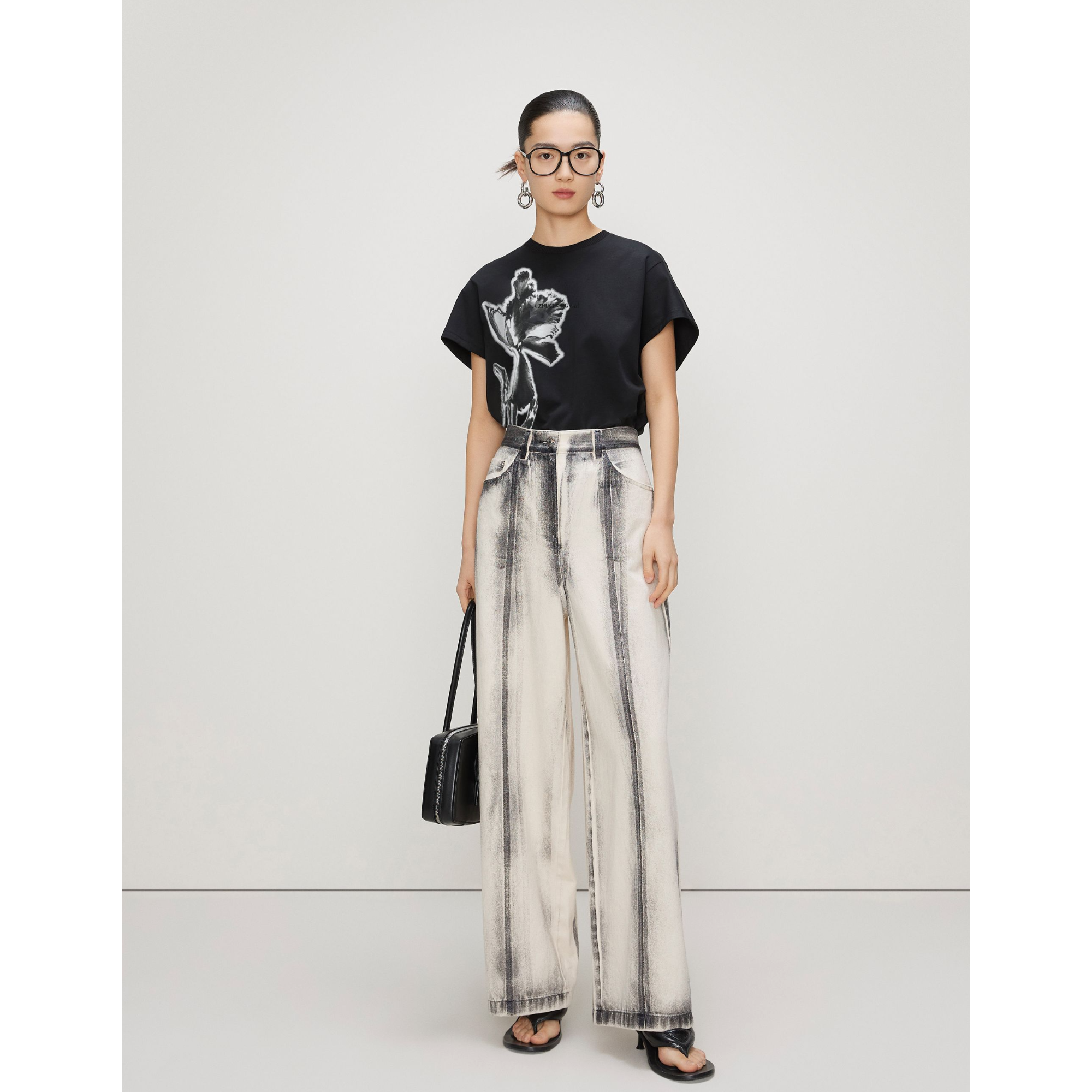 【辛小北精选】ZHUCHONGYUN夏季时尚宽松印花圆领短袖C1DE25867