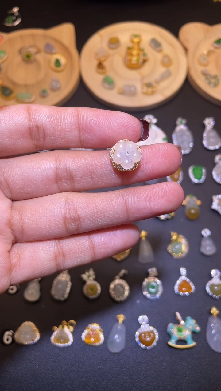 吊坠(不含链)银S925镶嵌翡翠1