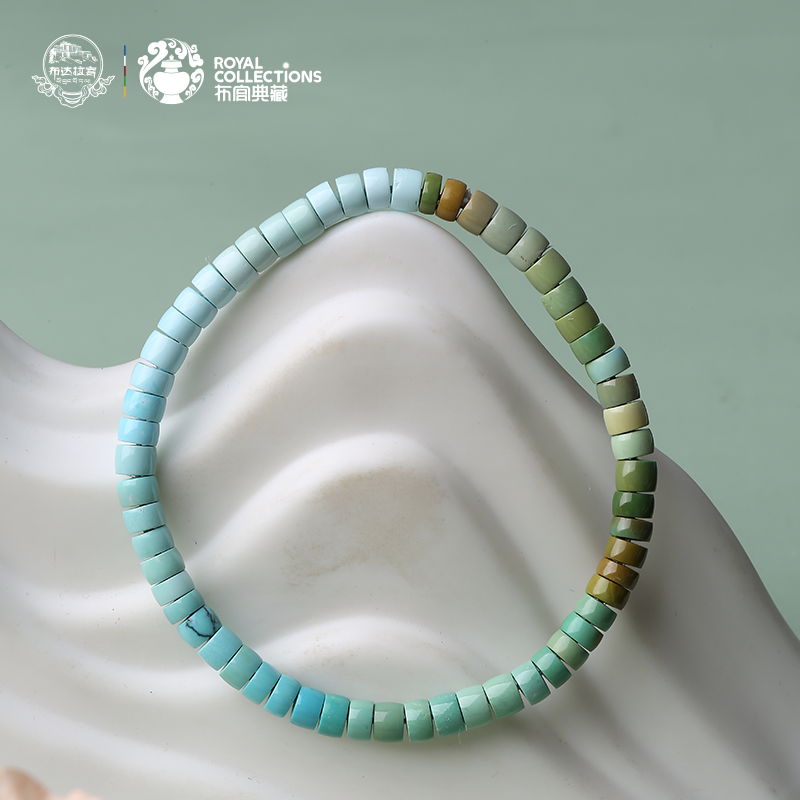 布达拉宫绿松手串典雅素圈