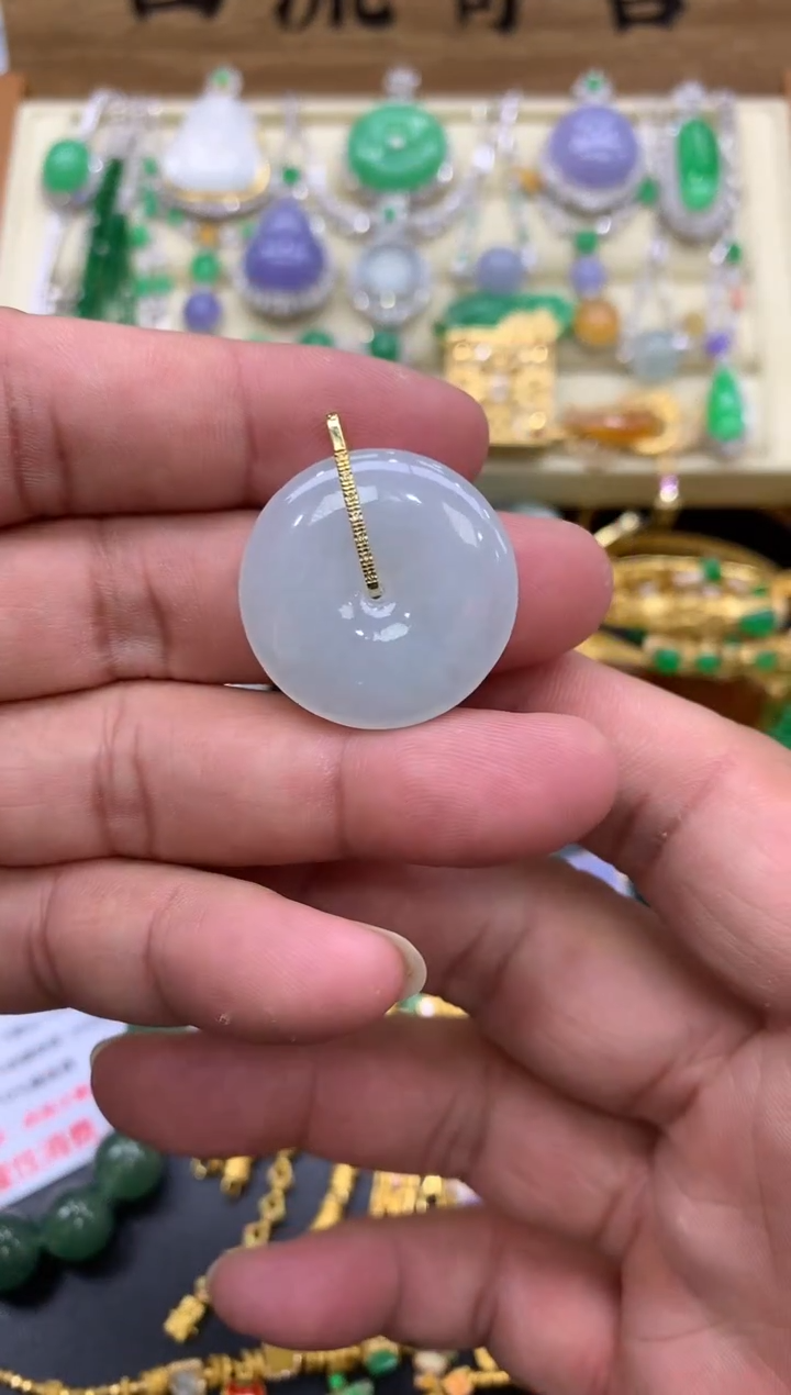翡翠18K金镶嵌颈饰86-中国好珍宝