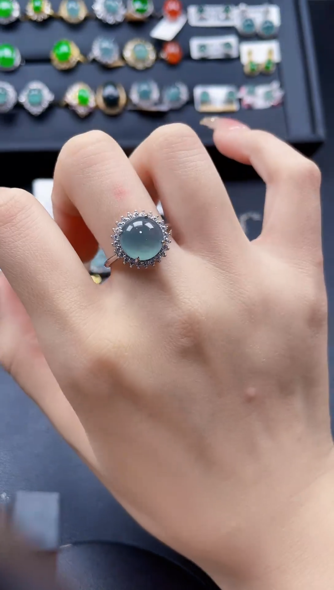 【闪购商品】翡翠戒指银S925镶嵌457654