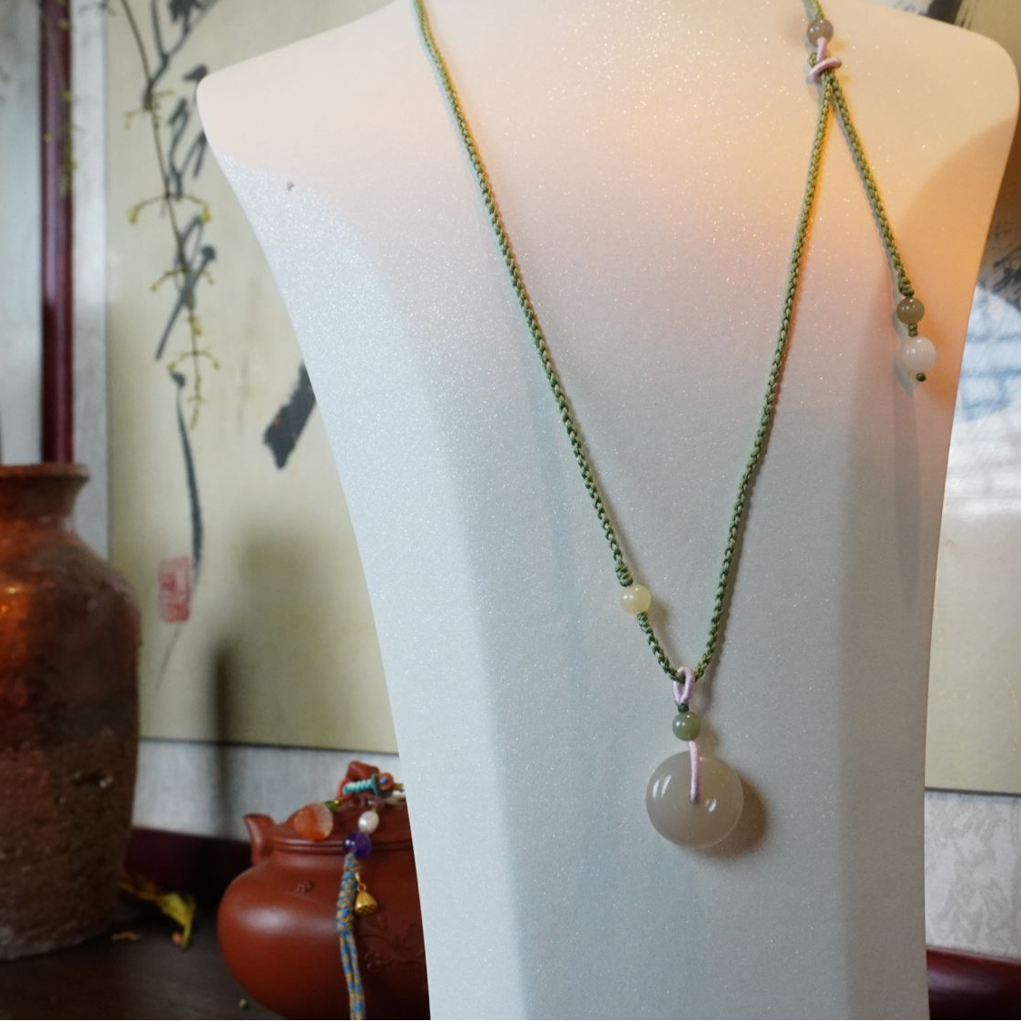 天然和田玉平安扣吊坠