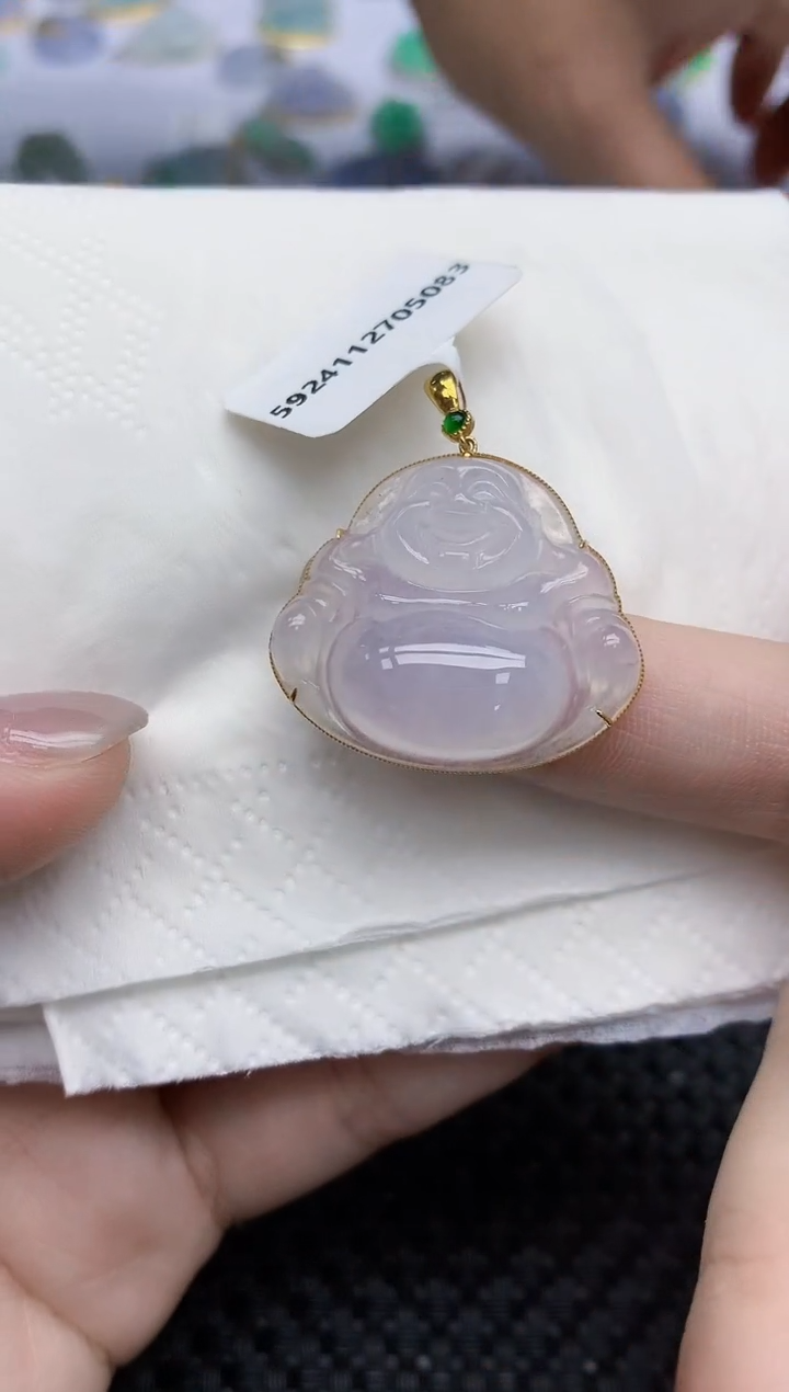 【闪购商品】翡翠颈饰18K金镶嵌天然翡翠A货