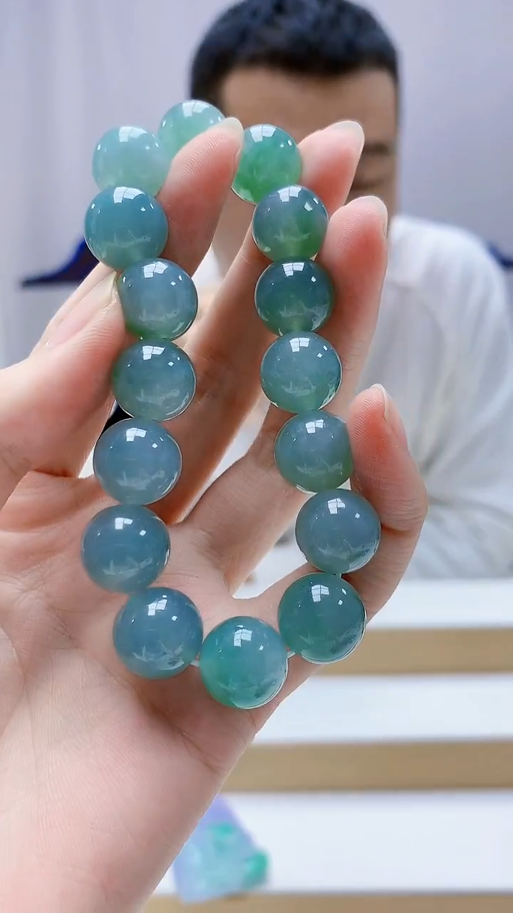 未镶嵌定制翡翠4898zm-毛货手串168