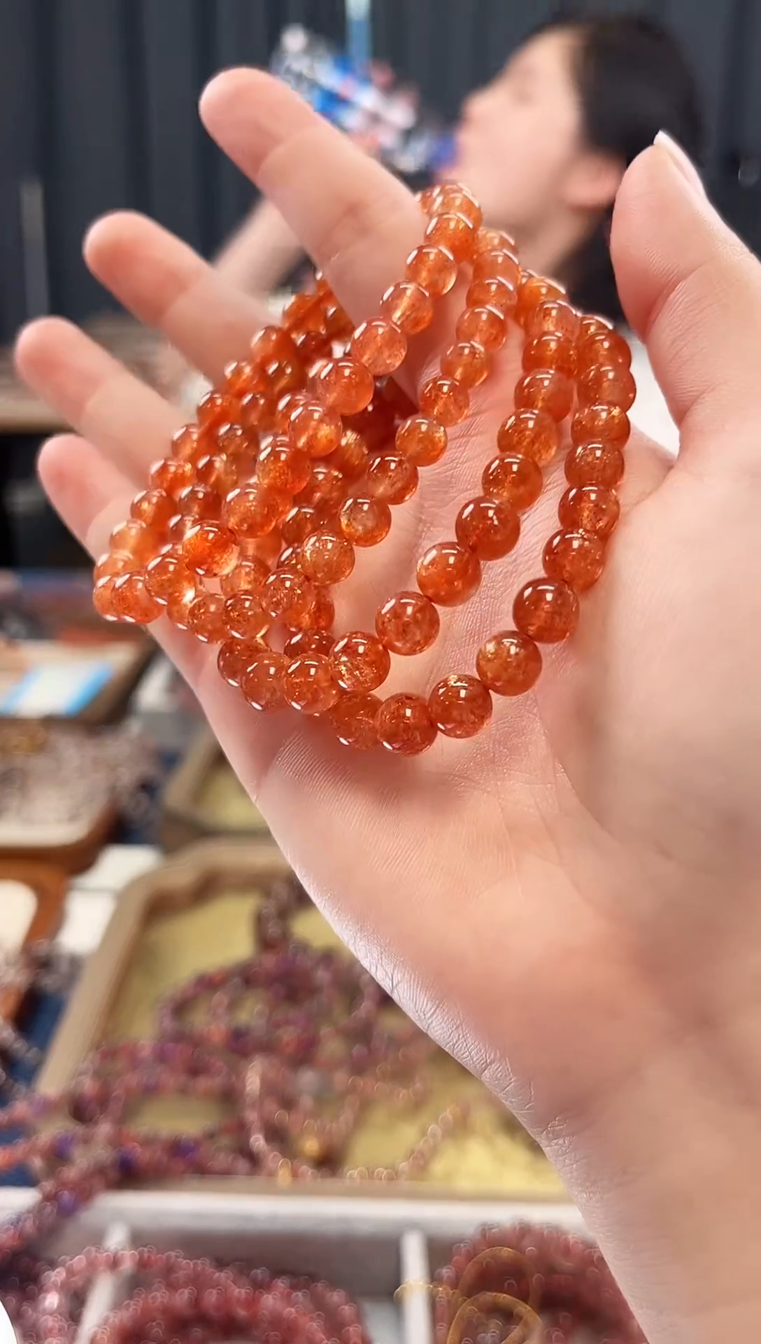未镶嵌手链日光石金太阳单圈手串7mm【多样性发一】