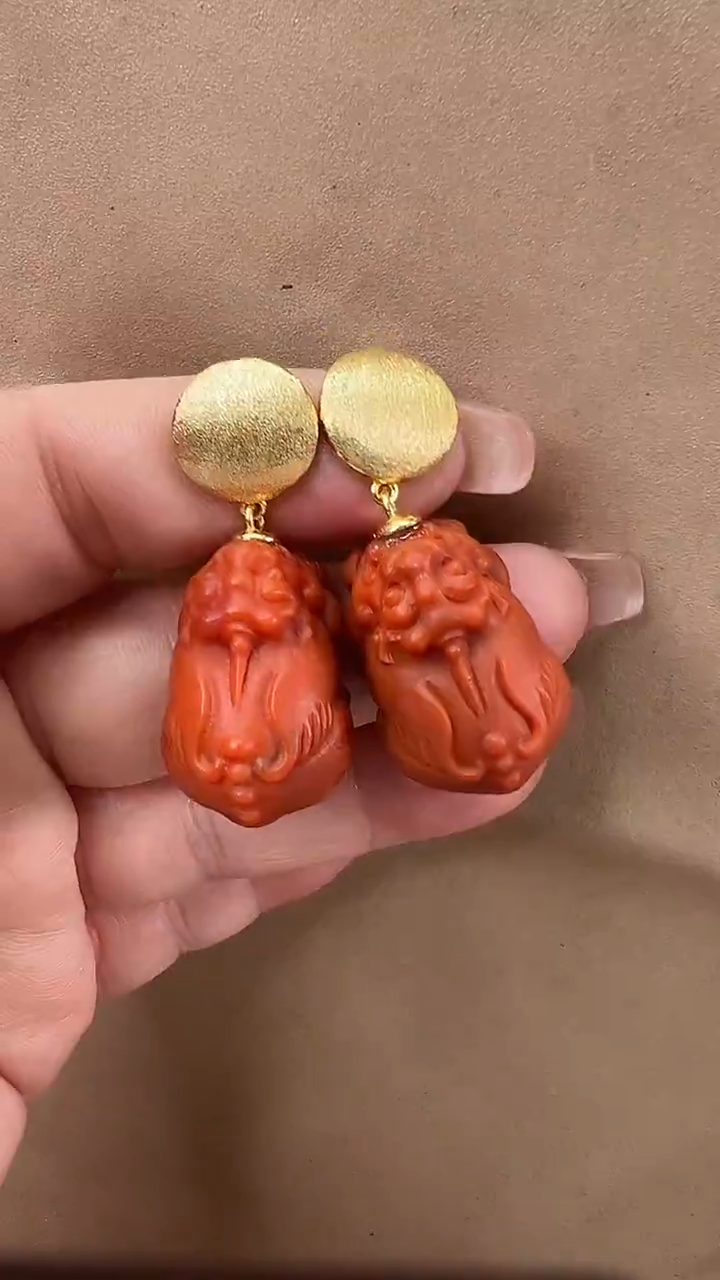 颈饰未镶嵌南红玛瑙耳环