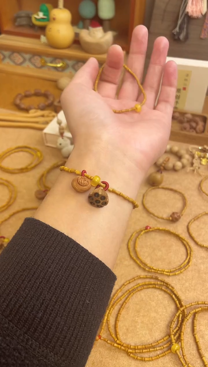 竹节手串一物一拍单圈加黄跑环好运连连