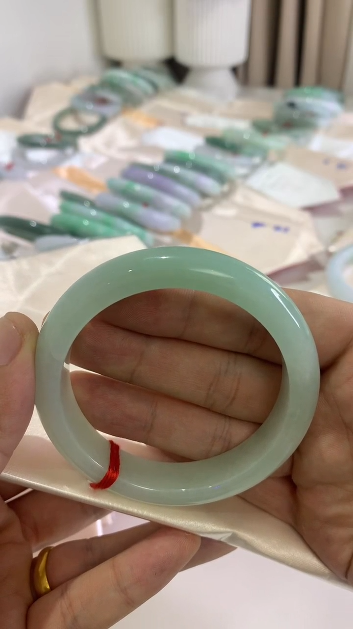 未镶嵌手镯翡翠半山水甜绿55.5