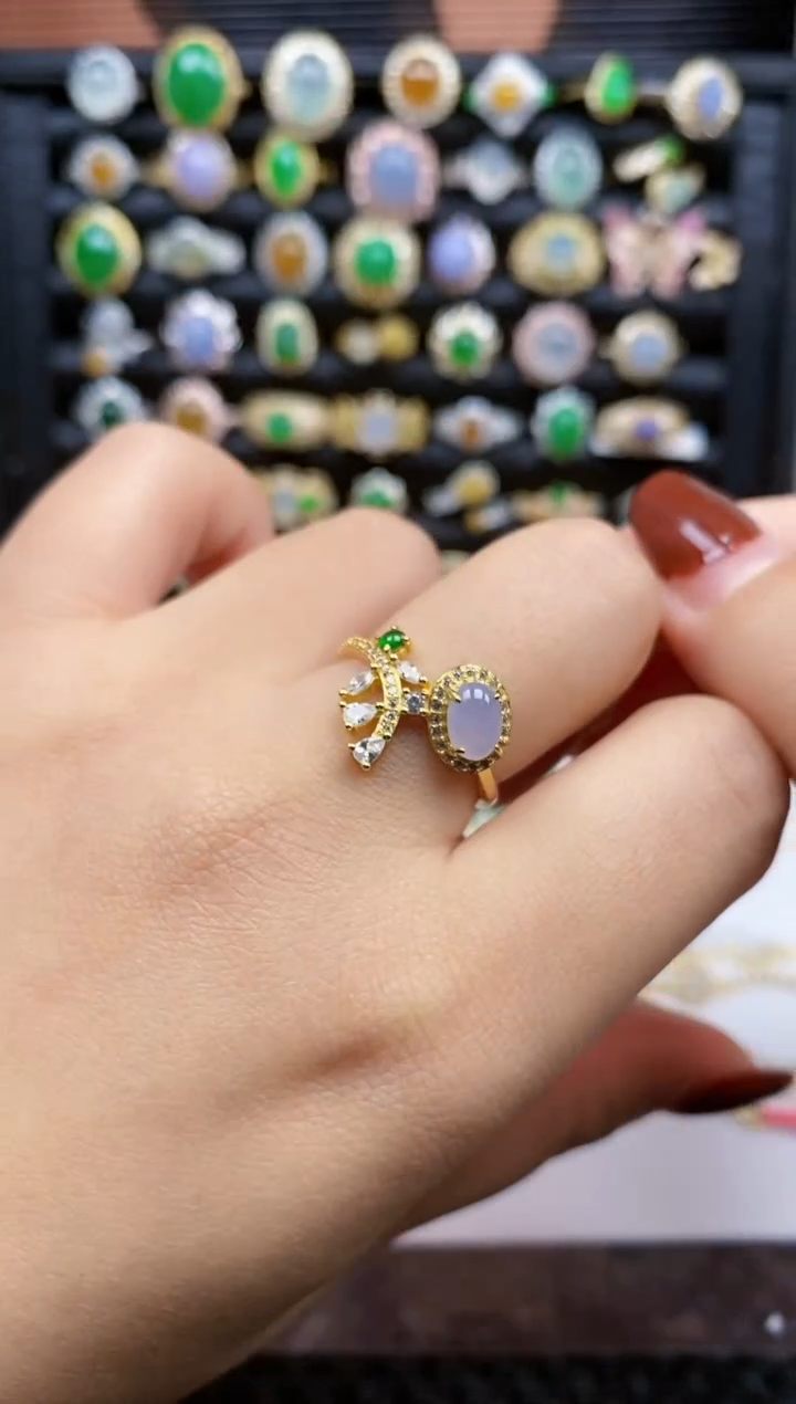 银S925镶嵌戒指翡翠249