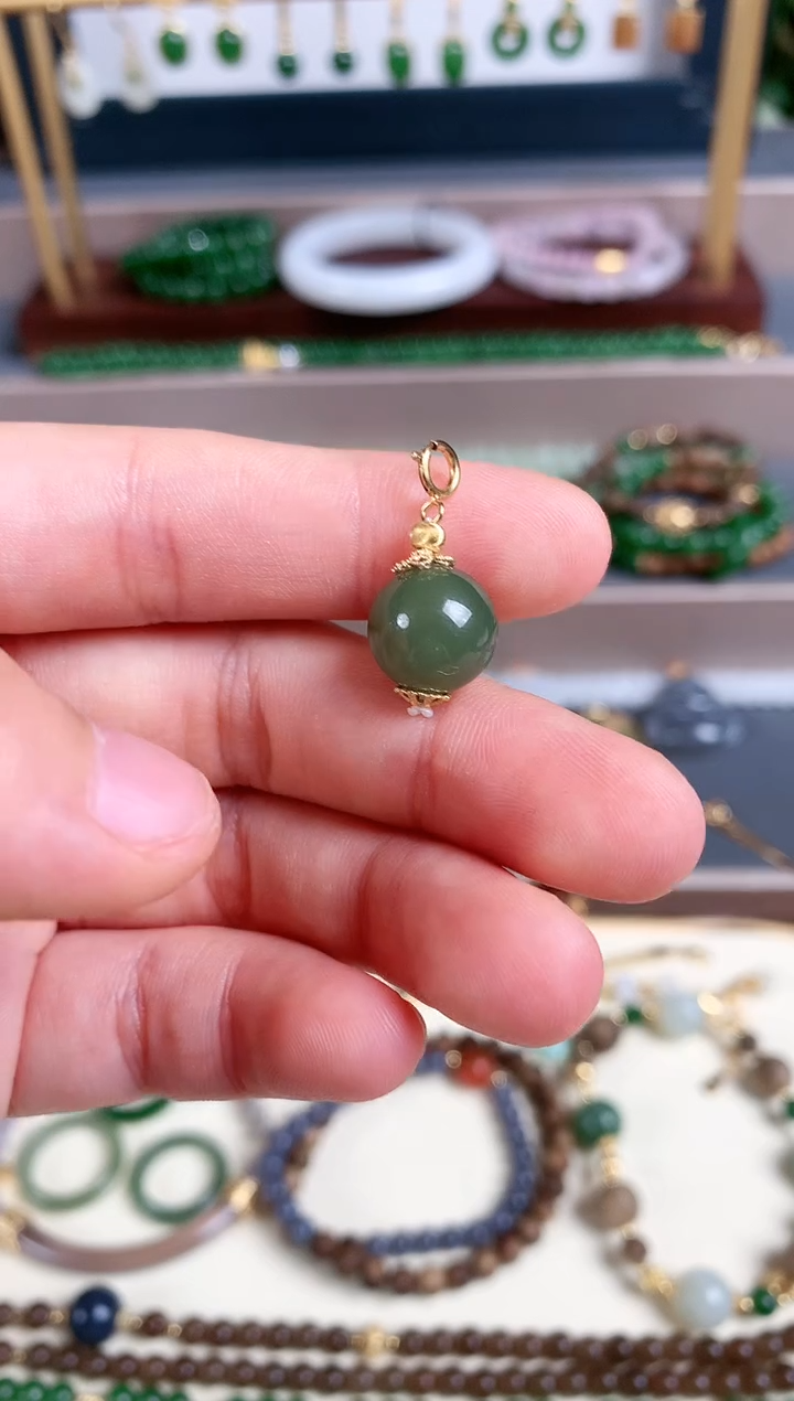 吊坠(不含链)银S925镶嵌和田玉1