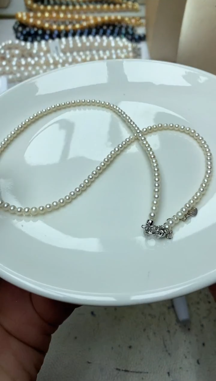 淡水珍珠银S925镶嵌颈饰1