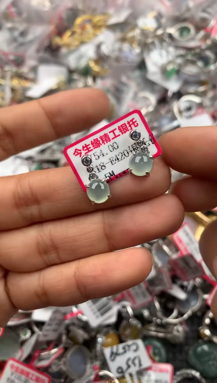 银S925镶嵌戒指翡翠333----3