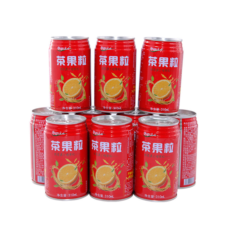 屈姑红罐茶果粒饮料 310ml*6罐/箱