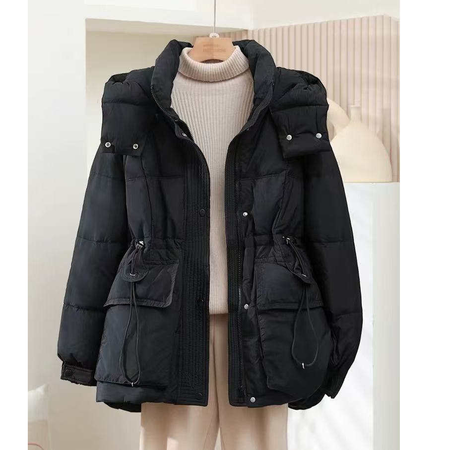 088羽绒服女中长款2025新款韩版时尚收腰小个子加厚冬季外套