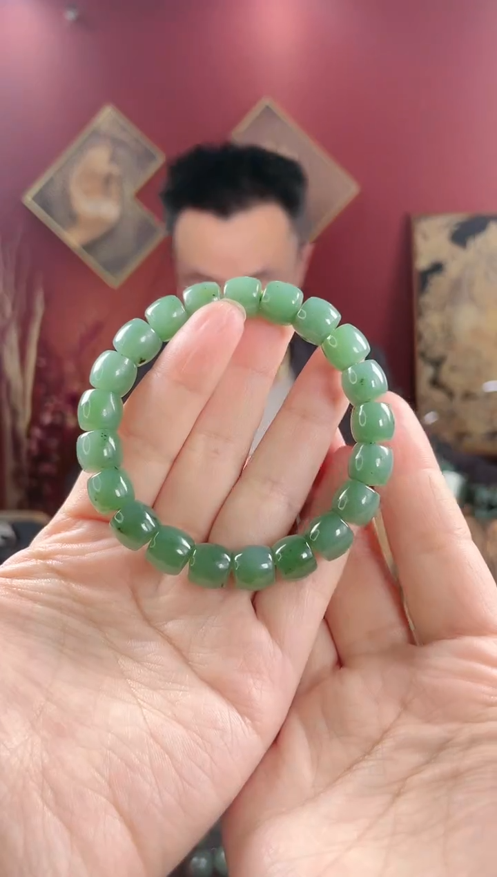 【闪购商品】和田玉手串未镶嵌碧玉直切卡10