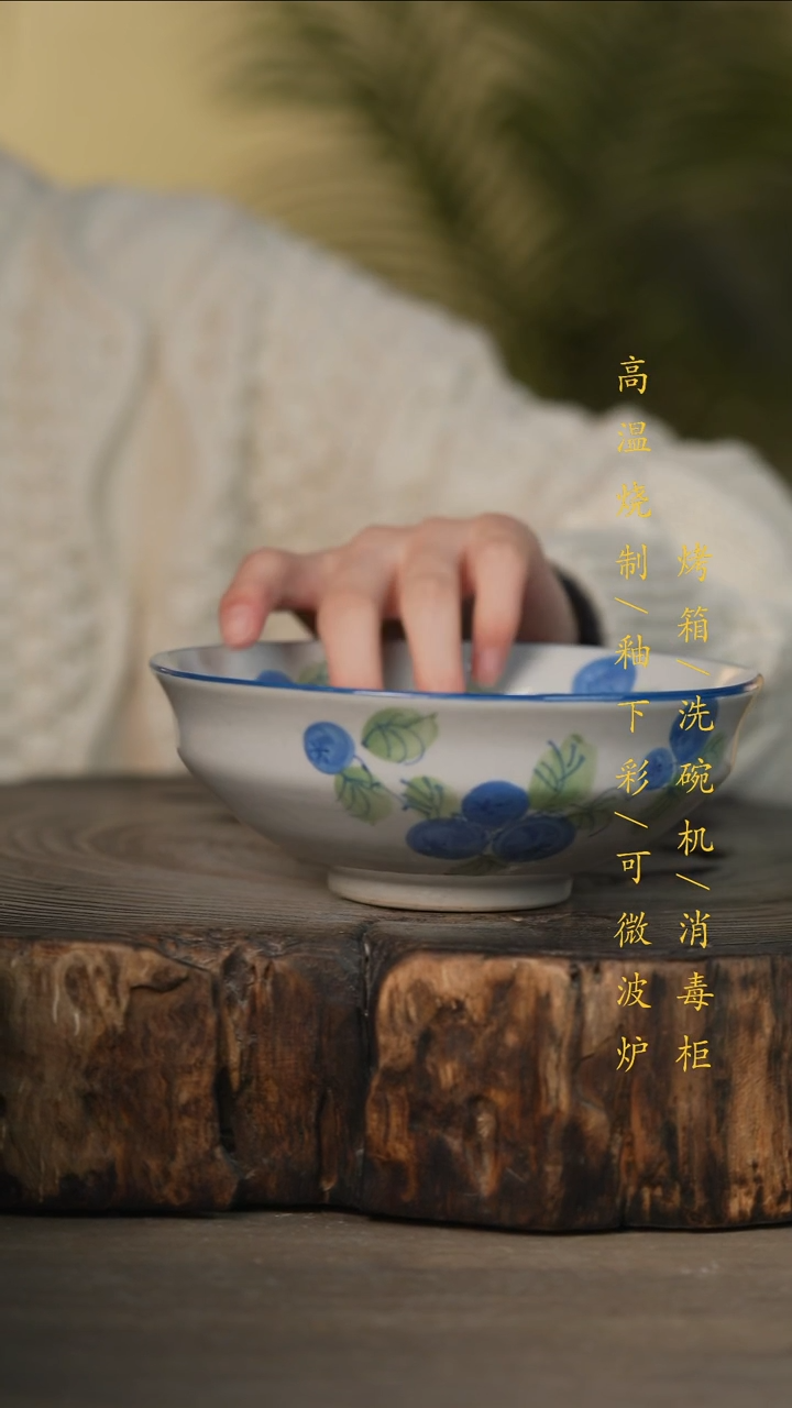 瓷片景德镇高温釉下彩可微波烤箱洗碗机