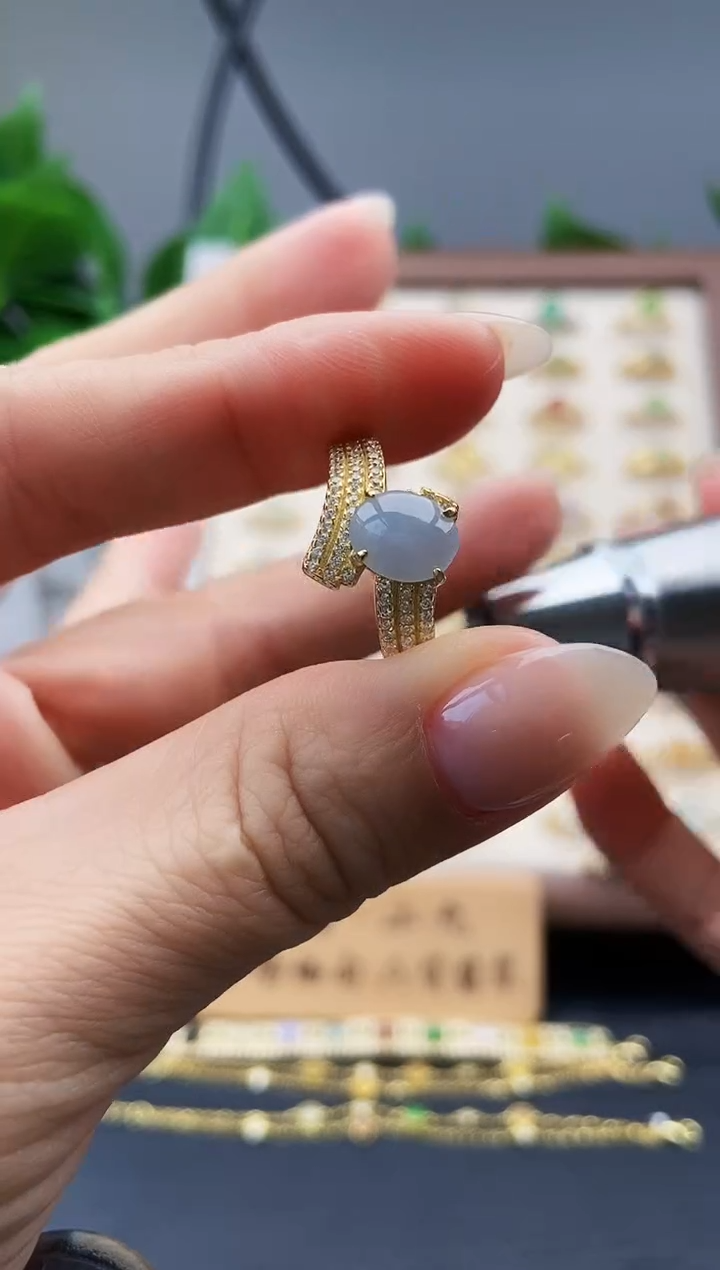 银S925镶嵌戒指翡翠12