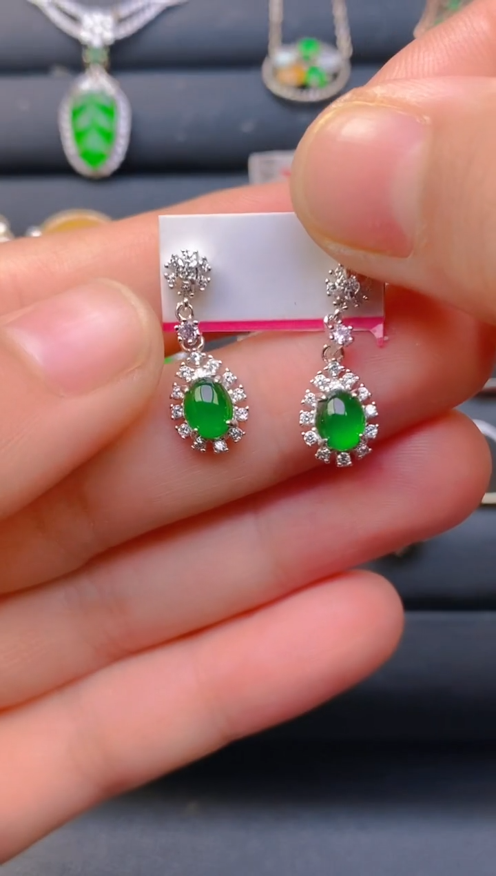 【闪购商品】翡翠戒指银S925镶嵌天然A货翡翠1