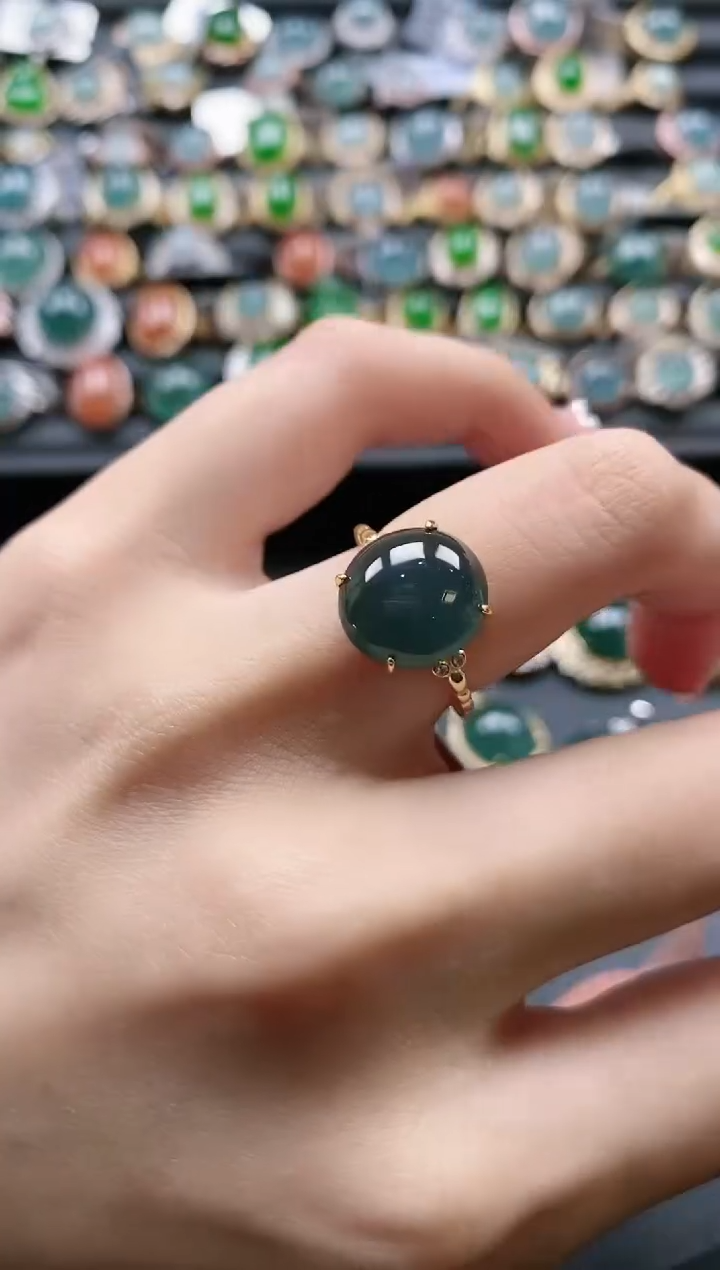 【闪购商品】翡翠戒指银S925镶嵌51511