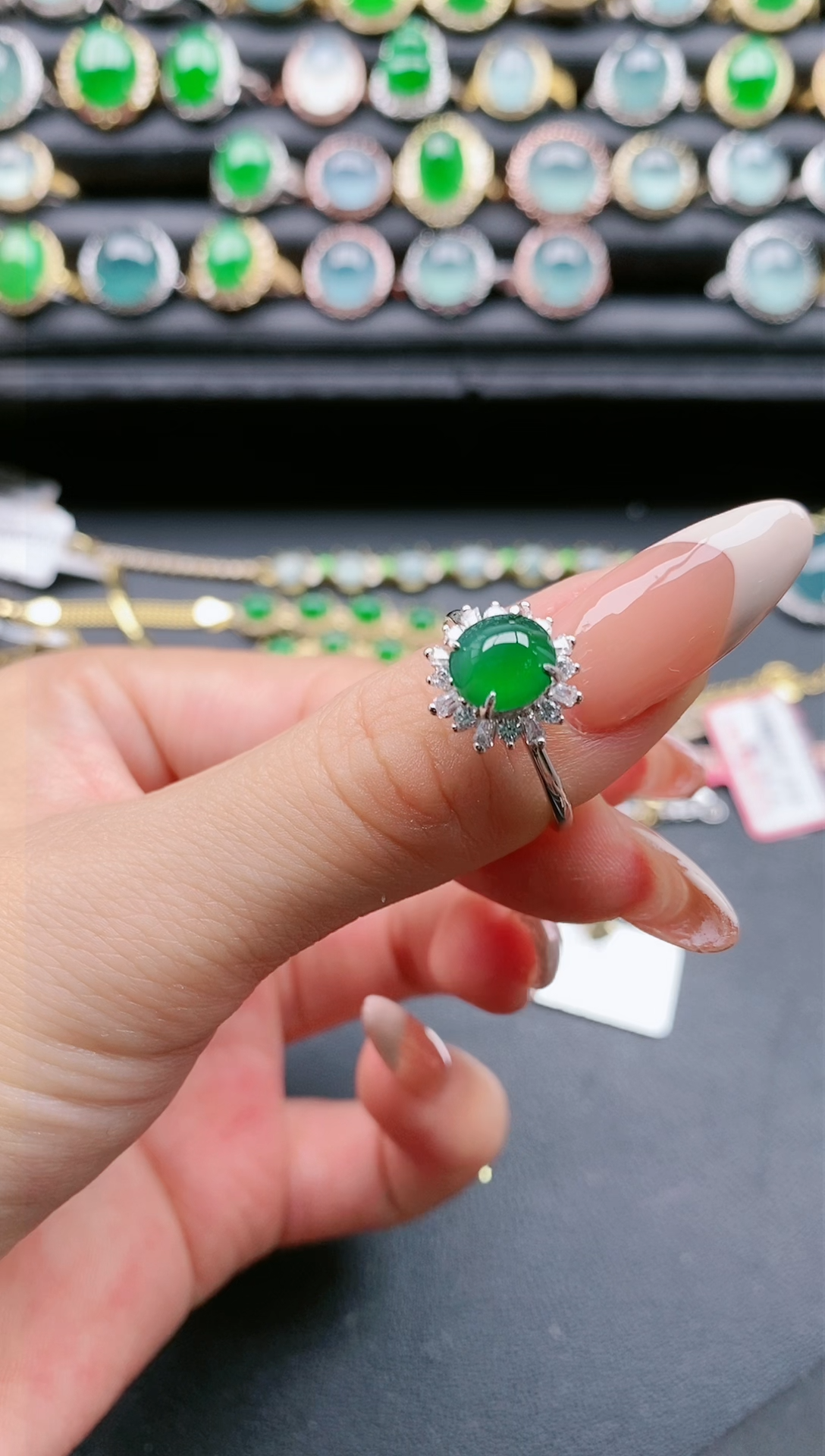 【闪购商品】翡翠戒指银S925镶嵌11111