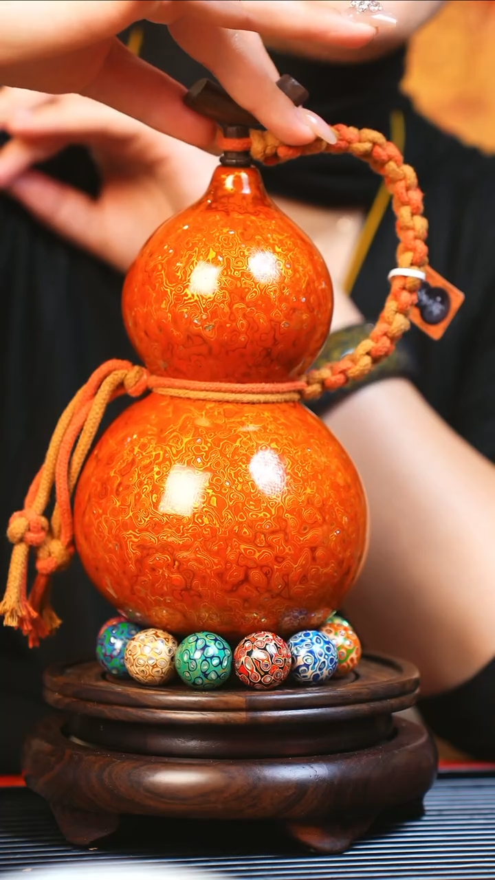 【闪购商品】JK020漆艺酒葫芦不包手串及旋转底座