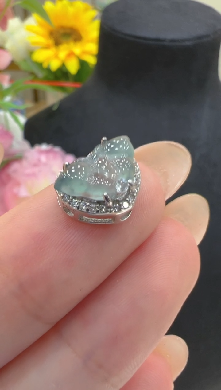 翡翠银S925镶嵌吊坠(不含链)团购多样性发一件