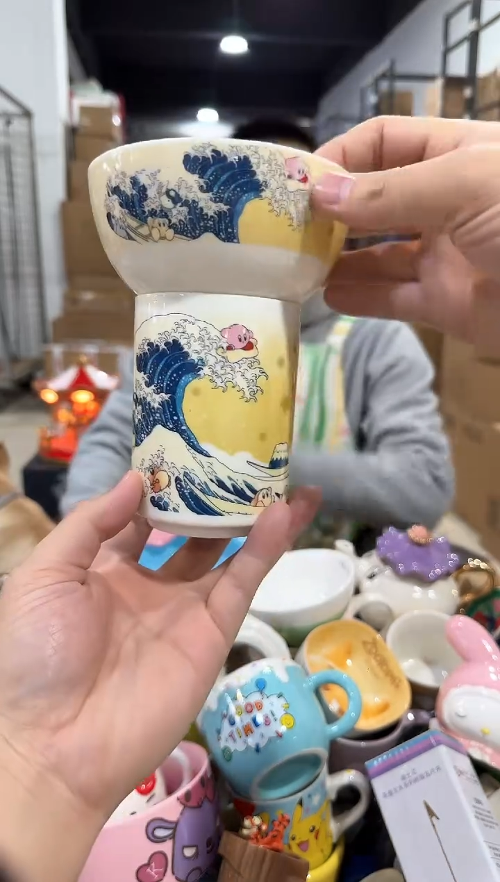 瓷片星之卡比冲浪一杯一碗