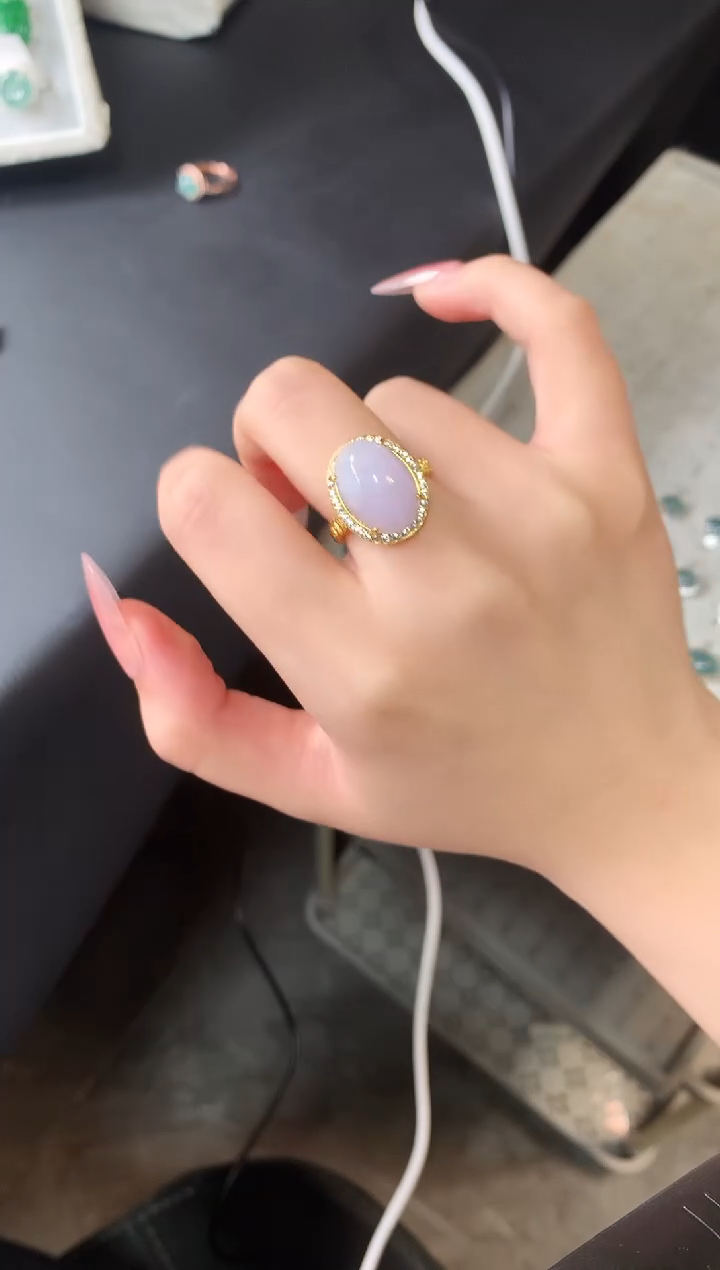 【闪购商品】翡翠戒指银S925镶嵌21414