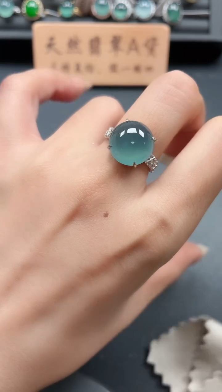 银S925镶嵌戒指翡翠111