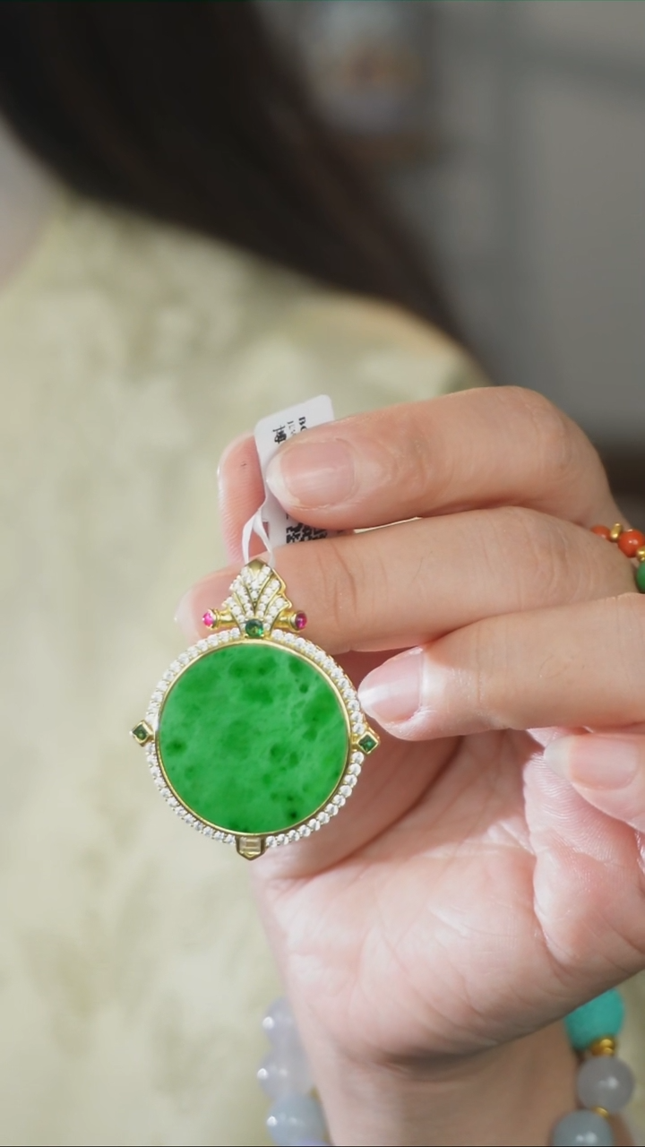 翡翠银S925镶嵌吊坠(不含链)D0619