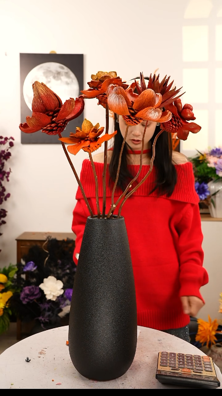 用**悟进口油画莲 果壳花 6支 B4