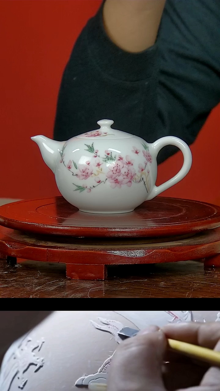 【闪购商品】008国民间艺人水点桃花小 茶壶