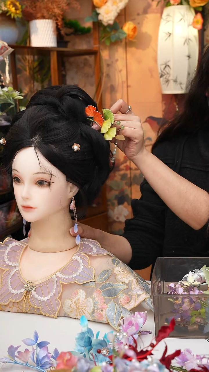 铜贝珠（仿珍珠）锦簪阁绒花孤孤