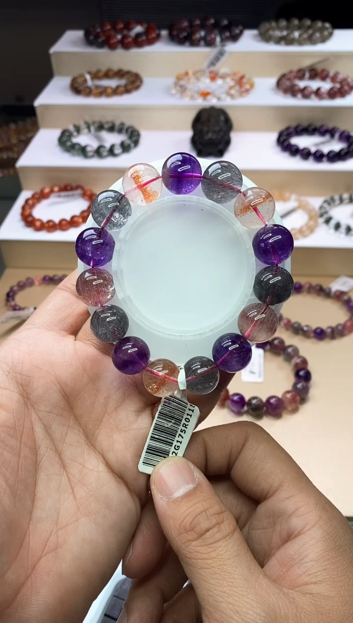 【闪购商品】水晶手链未镶嵌黑加仑超七单圈14m+