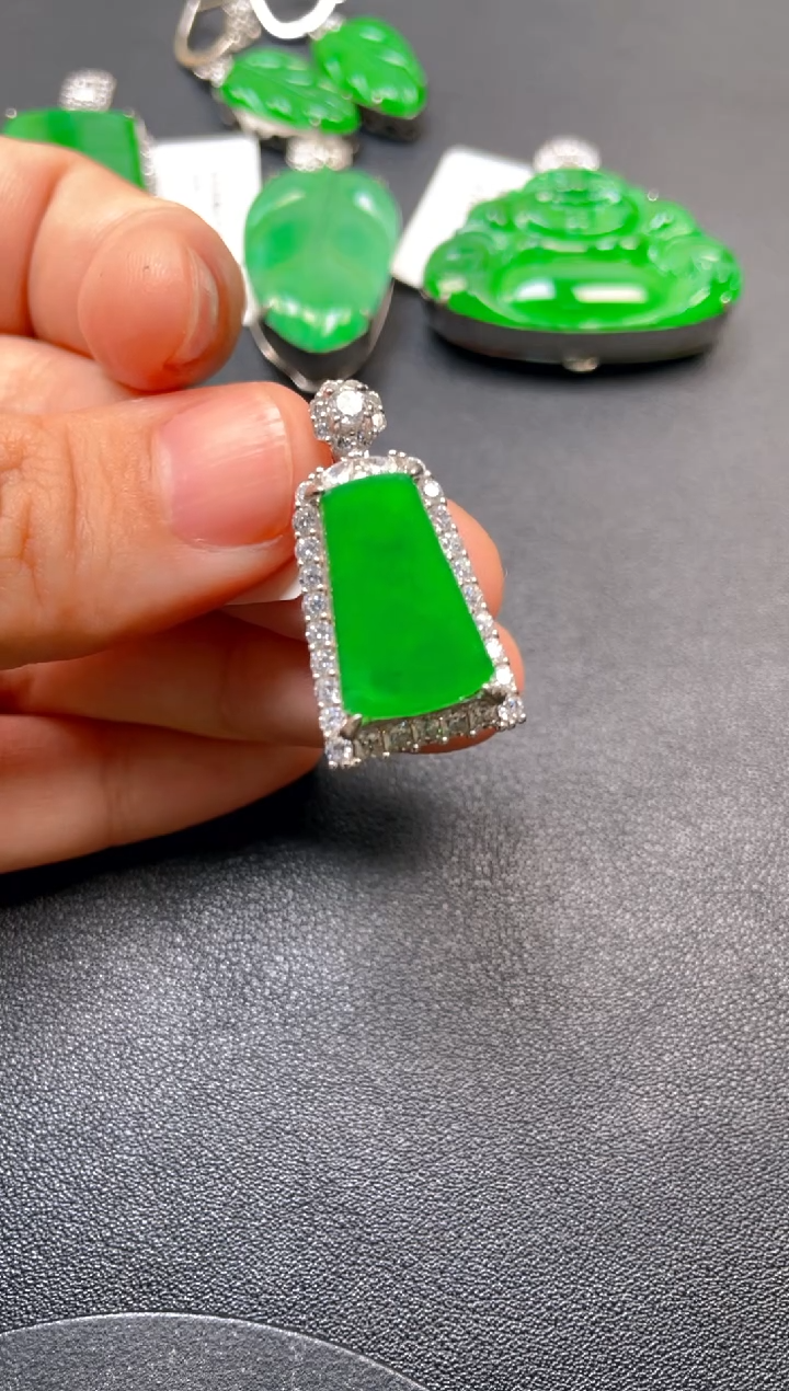 银S925镶嵌挂件翡翠dz1