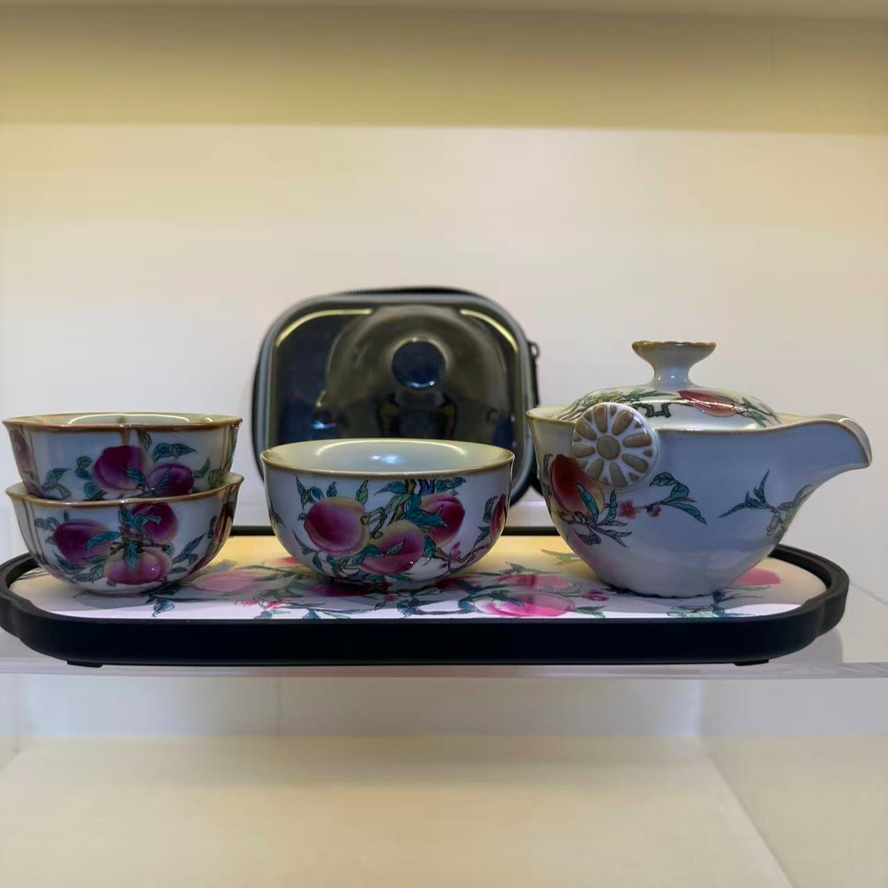 御黄汝窑快客杯旅行茶具-九桃ZH855