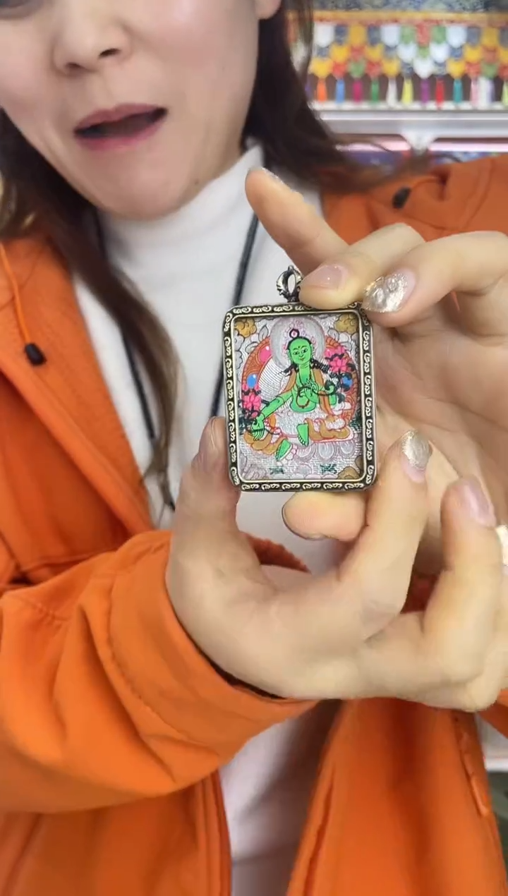 吊坠纯手绘唐卡（非质量问题不退不换）绿妈妈