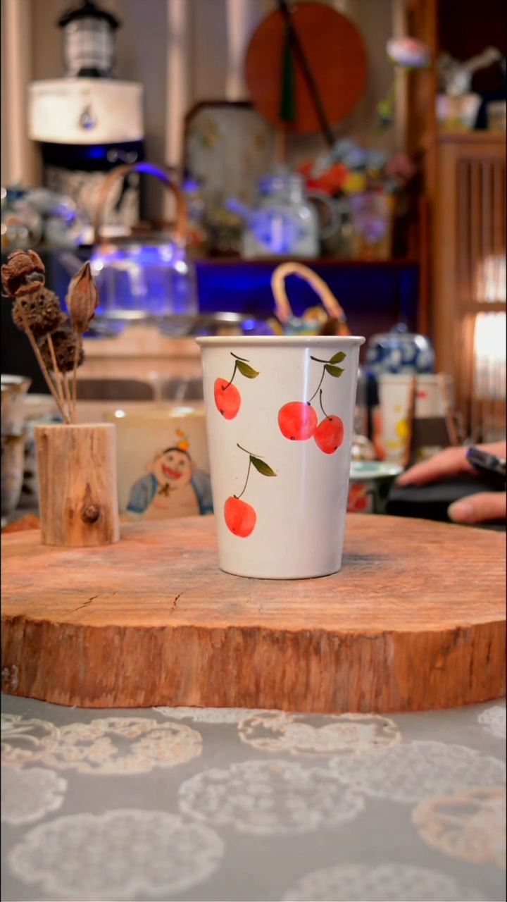 【闪购商品】杯子樱桃手工手绘手工手绘